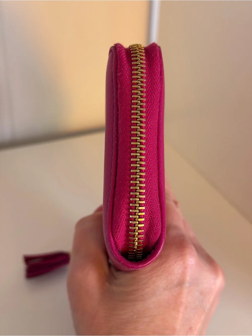 Gucci Bamboo Tassel Zip Around Wallet Pink Leather - Picture 6 of 13